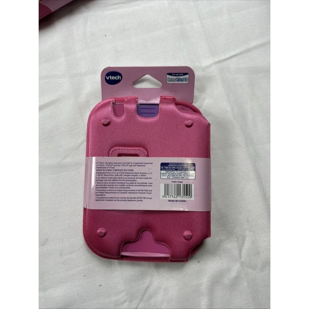Vtech InnoTAB 3 Folio Case Pink w/ Hearts Model# 80-213550